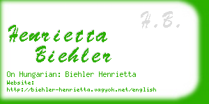 henrietta biehler business card
